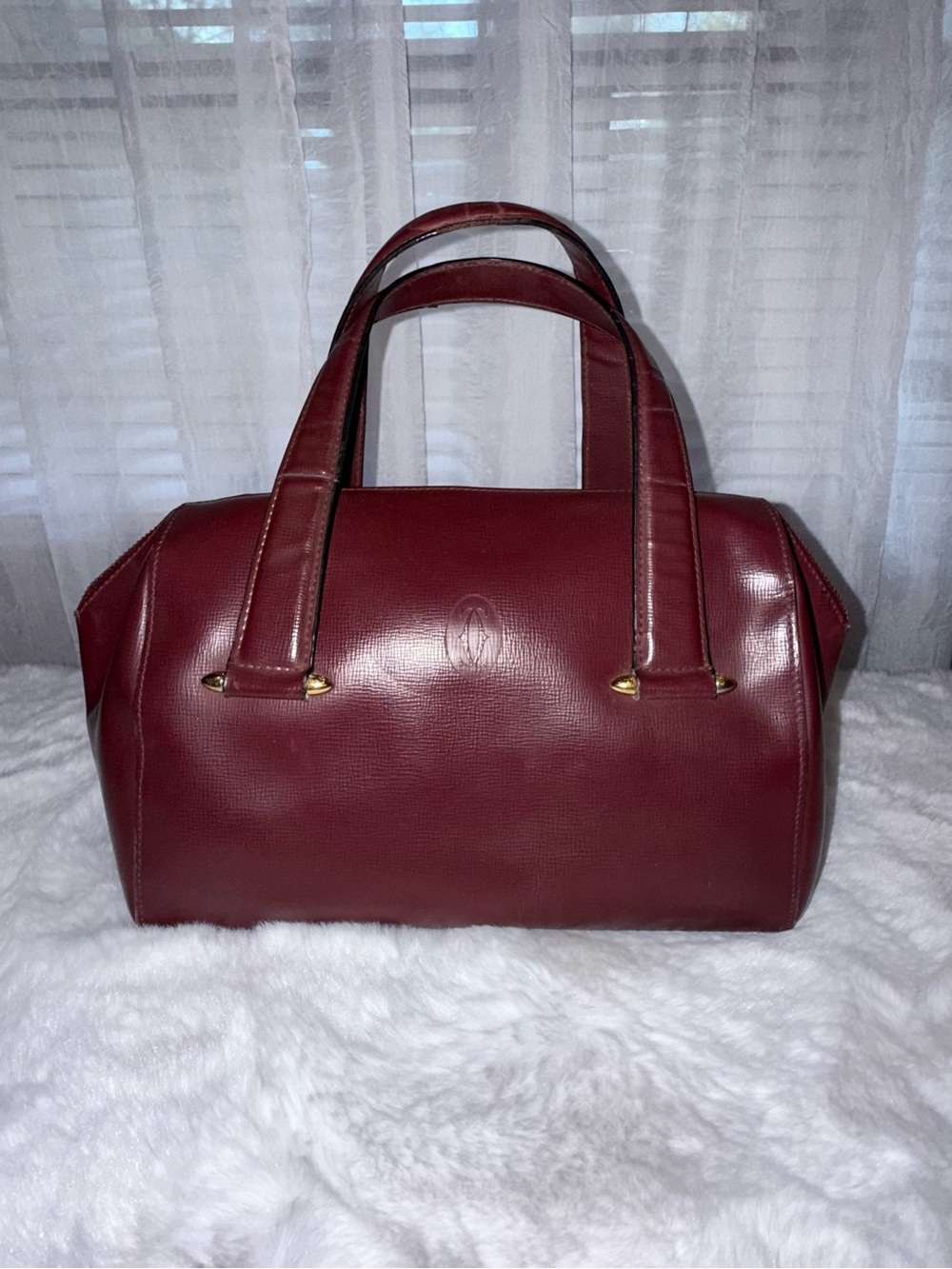 Cartier Burgundy Leather Satchel